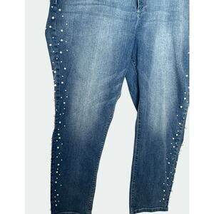 Anthology‎ Sadie Slim Jeans Sz 24R Pearl Embellished Decorative Y2K Denim